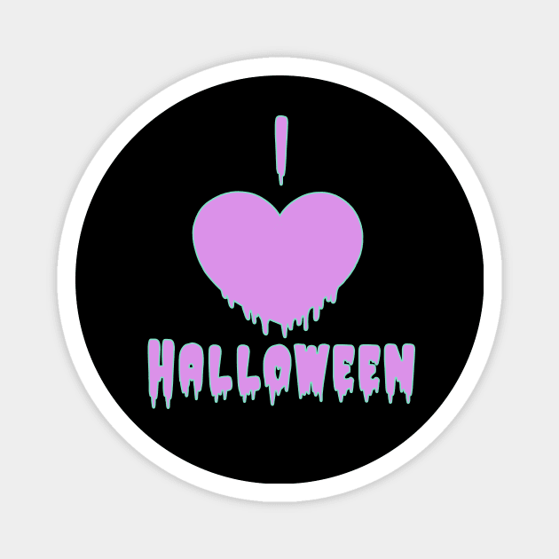 I Heart Halloween drip pastel goth kawaii love Magnet by xenotransplant